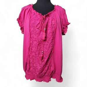 Style & Co Lace Shirt 1X Renaissance Whimsigoth Ren Faire Boho Bohemian Fairy